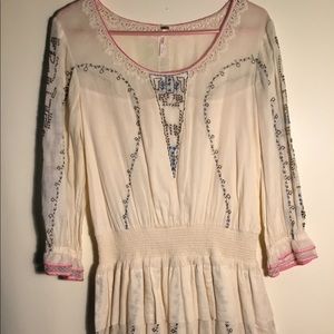 Free People Dress W/ Embroidery